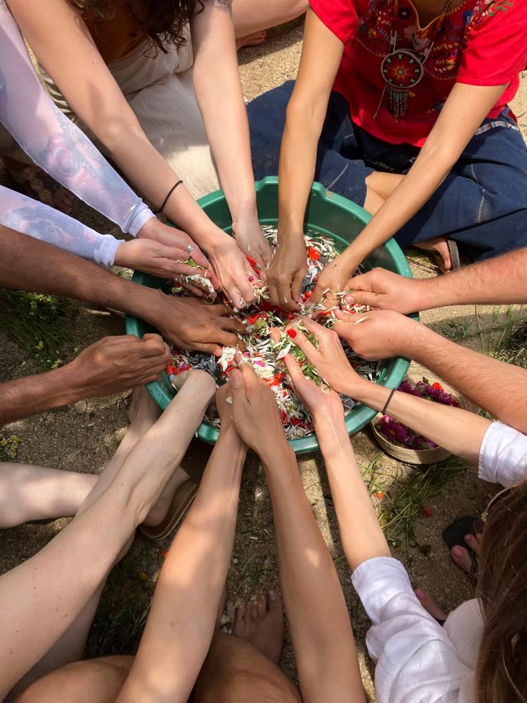 Hands together