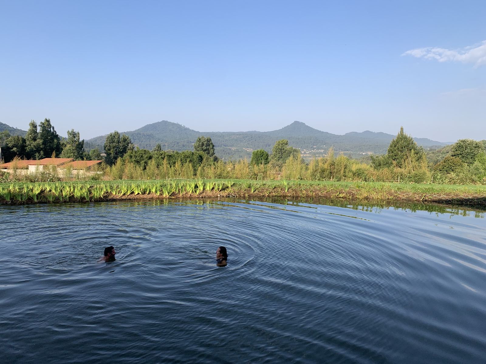 Swimming beneath the mountains