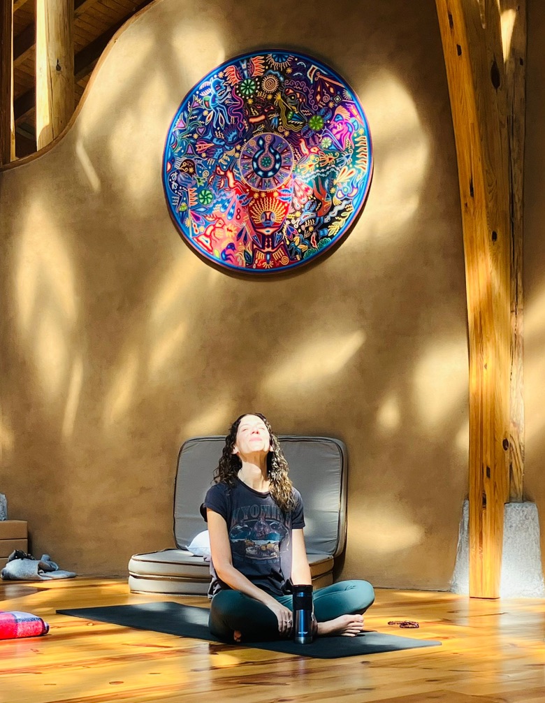Morning meditation in a sunlit room at La Fuente